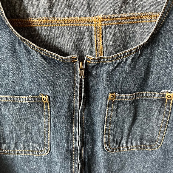 Vintage Y2K 90s Erika Denim Jumper Dress M - Picture 3 of 5